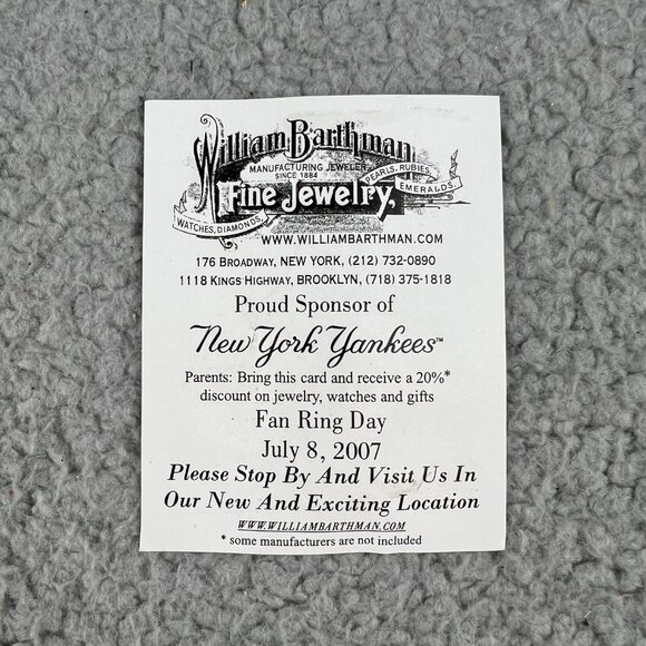 New York Yankees Fan Ring Day 2007 Gold Lot of 7 William Barthman Jewelry MLB - Picture 10 of 11
